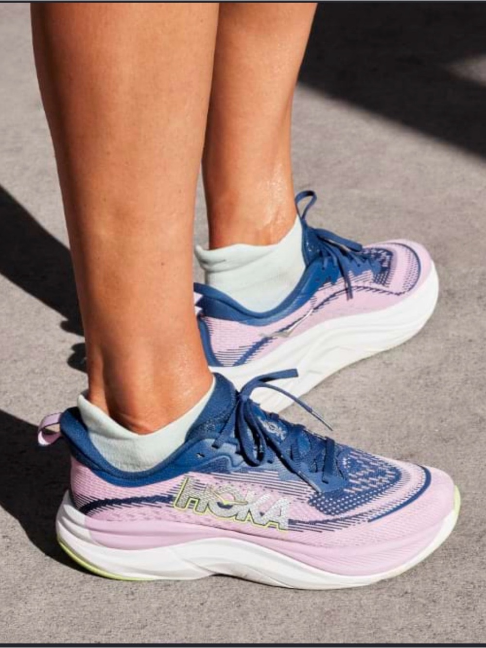 Hoka Women's Purple and Navy Skyflow Running Shoes